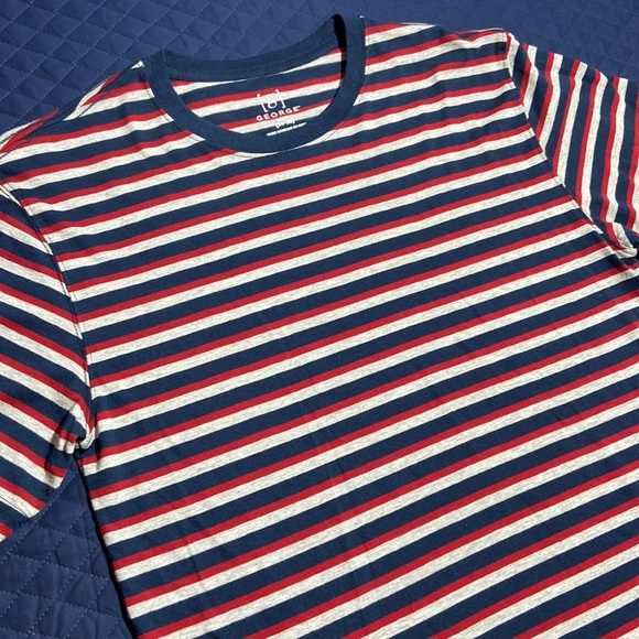 George Multi Striped T Shirt. Size Small. Never Worn. Red. Blue. Gray. - Picture 3 of 9